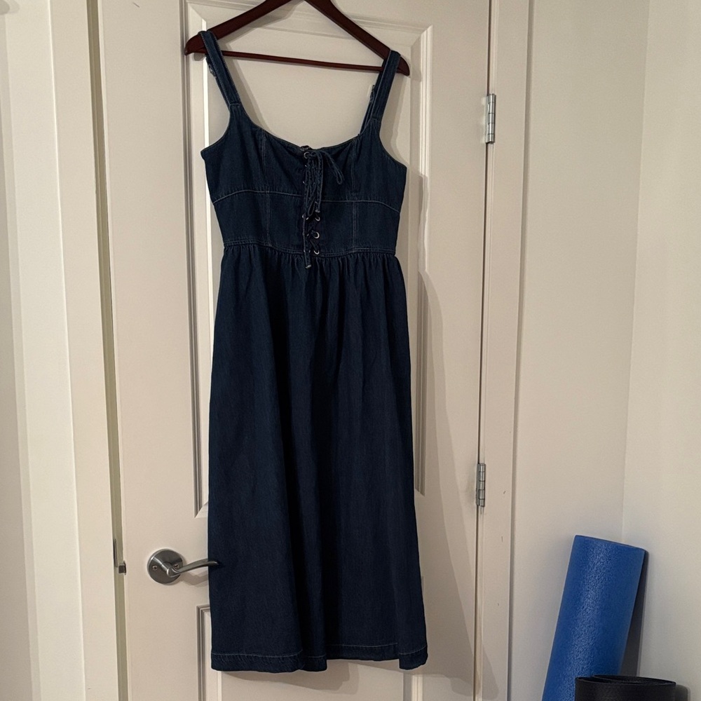 Blu Pepper Dark Blue Midi Dress